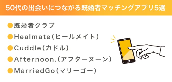 50代の出会いにつながる既婚者マッチングアプリ五選