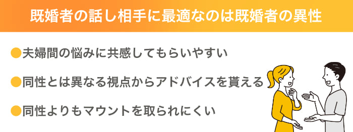 既婚者に最適な話し相手は？